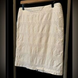 Talbots White Laced Pencil Skirt Size‎ 10